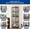 ELECWISH Small Styles Corner Bookshelf, 5 Tier Industrial Style Design Corner Shelf with Metal Frame and Open Shelves for Living Room, Bedroom, Study, Flamed Color